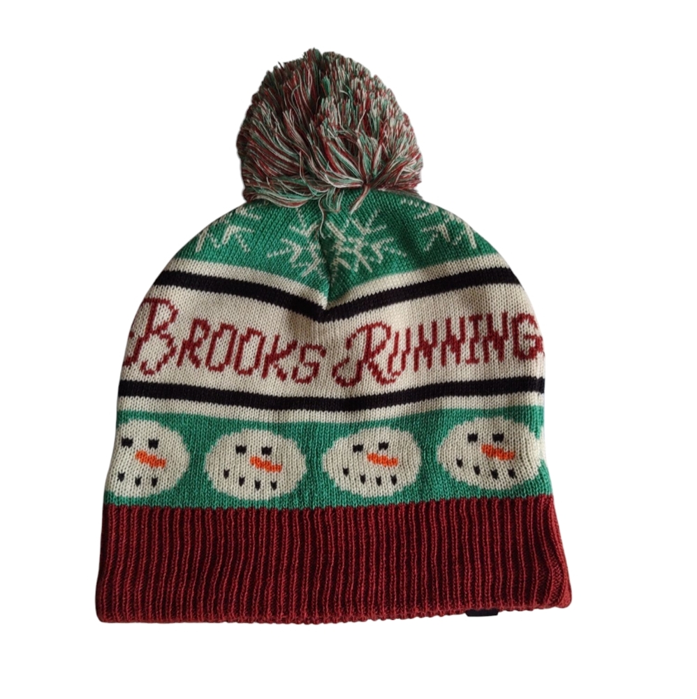 Brooks Heritage Run Merry Pom Beanie OSFA - Picture 2 of 11